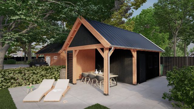 Trendhout buitenverblijf Zadeldak Select Landelijk