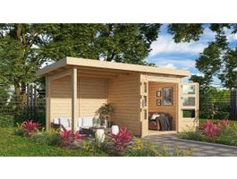 Foto von Karibu 23607 Kandern 1 Gartenhaus mit Anbaudach