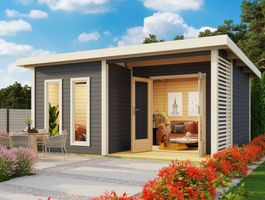 Karibu 36301 Mainburg 5 buitensauna - terragrijs Foto van Karibu 36301 Mainburg 5 buitensauna - terragrijs