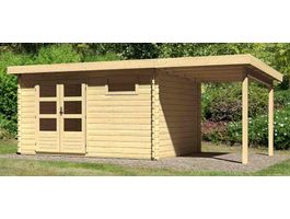 Foto van Karibu 78675 Bastrup 8 blokhut met overkapping