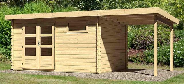 Karibu 78675 Bastrup 8 blokhut met overkapping