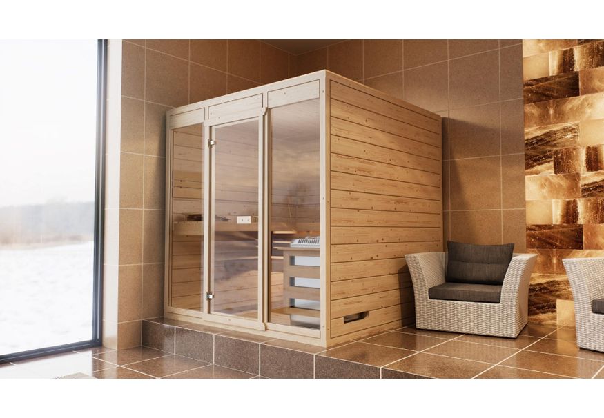 Azalp massive sauna Eva Optic 220x180 cm Foto von Azalp massive sauna Eva Optic 220x180 cm