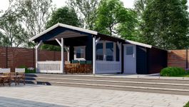 Interflex Blokhut 4x4+3 Z - Geverfd Foto van Interflex Blokhut 4x4+3 Z - Geverfd