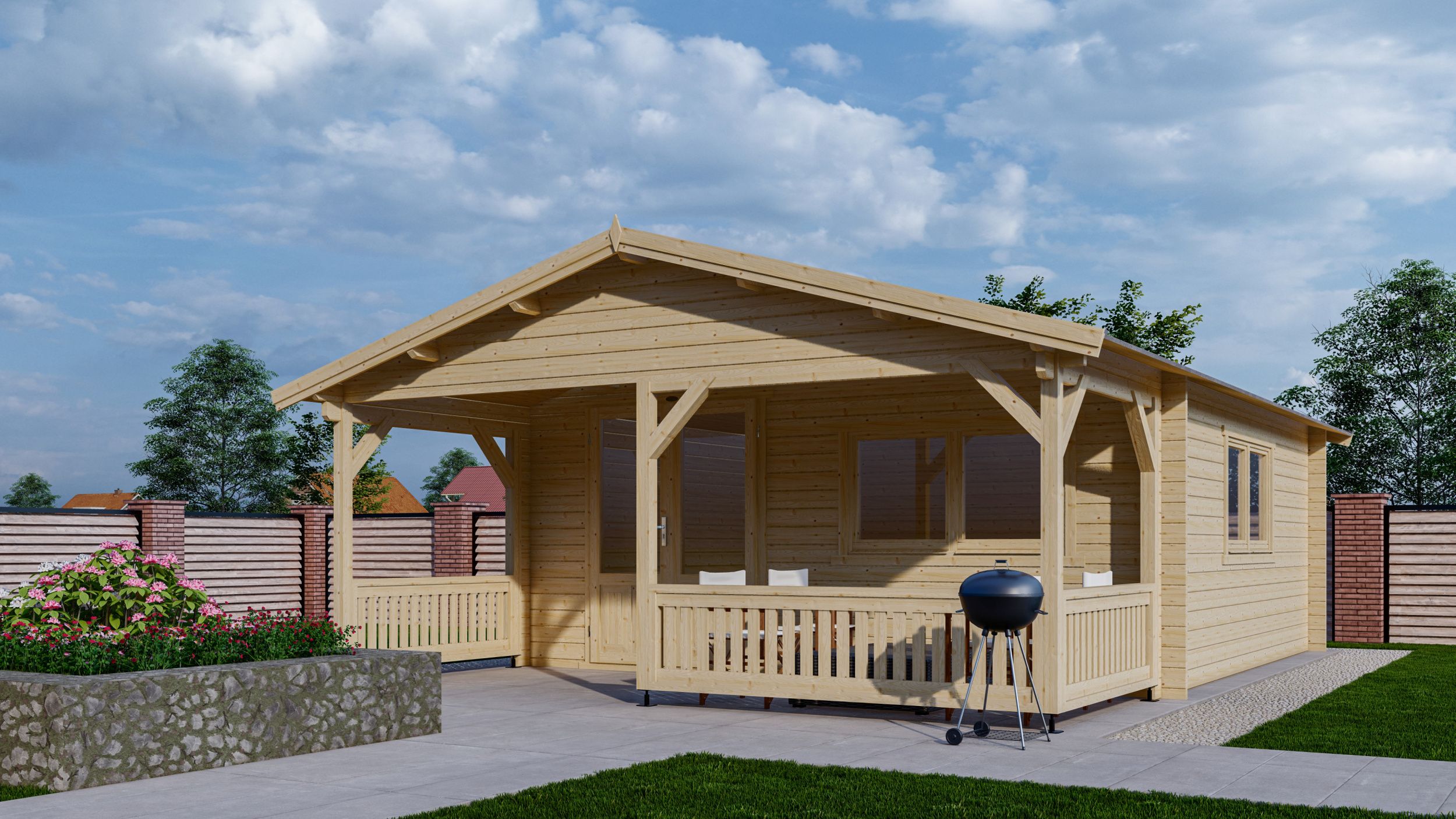 Foto van Interflex blokhut met veranda 5x5+2