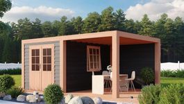 Foto von WoodAcademy Gartenhaus mit Terrasse Sapphire Essential nero
