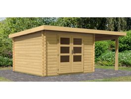 Foto van Karibu 73990 Bastrup 5 blokhut met overkapping