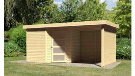 Karibu 77748 Schwandorf 5 tuinhuis met overkapping Foto van Karibu 77748 Schwandorf 5 tuinhuis met overkapping