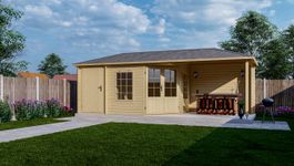 Interflex Blockhütte mit terrasse 4355 Z Plus Foto von Interflex Blockhütte mit terrasse 4355 Z Plus