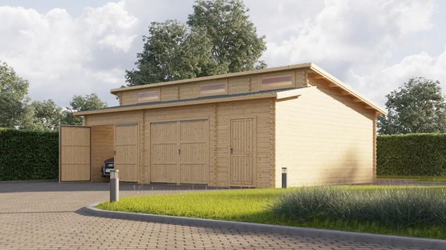 Graed houten garage Active Double Plus