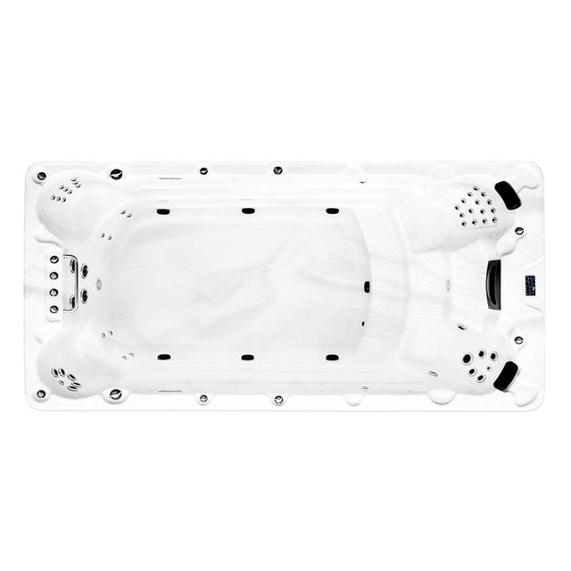 Royal Blue Swim Spa Ibiza Silver Marble Omkasting Zwart