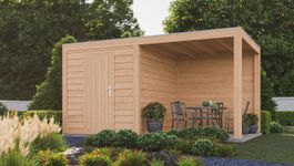 WoodAcademy Douglasien Gartenhaus mit Überdachung Nefriet Essential Foto von WoodAcademy Douglasien Gartenhaus mit Überdachung Nefriet Essential