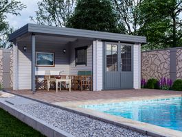 Foto von Interflex Blockhütte mit terrasse 2526 Z - gestrichen