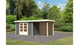 Foto van Karibu 9178 Askola 4 tuinhuis met overkapping - terragrijs