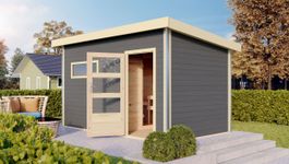 Foto van Karibu 86309 Skrollan 3 buitensauna - terragrijs