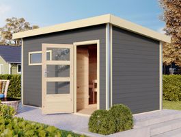 Foto von Karibu 86309 Skrollan 3 Saunahaus - terragrau