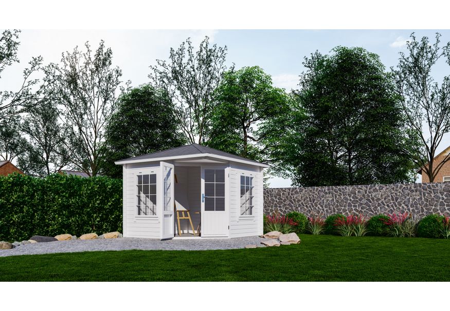 Interflex blokhut 3055 G - exterieur gecoat Foto van Interflex blokhut 3055 G - exterieur gecoat