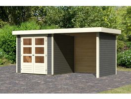 Foto van Karibu 82906 Askola 2 tuinhuis met overkapping - terragrijs