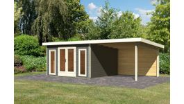 Karibu 31489 Radeburg 3 Gartenhaus mit Anbaudach - Terragrau Foto von Karibu 31489 Radeburg 3 Gartenhaus mit Anbaudach - Terragrau