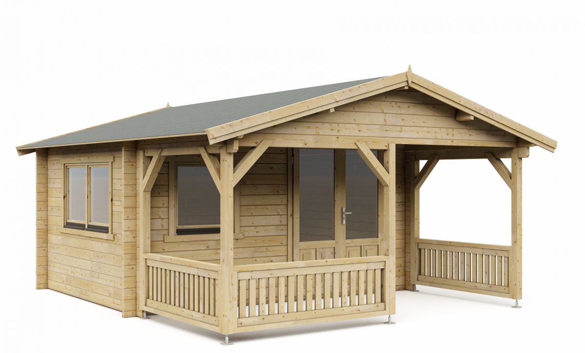 Interflex blokhut 4x3+2 - geïmpregneerd