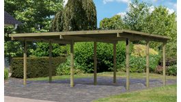 Foto van Karibu 62035 Eco Dubbele Houten Carport 1 - Geïmpregneerd
