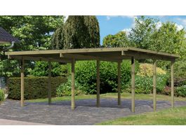 Foto von Karibu 62035 Eco Doppele Hölzerne Carport 1 - Geïmpregneerd