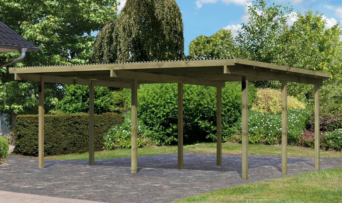Karibu 62035 Eco Doppele Hölzerne Carport 1 - Geïmpregneerd