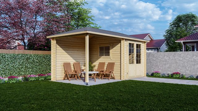 Interflex blokhut met overkapping 2525 Z