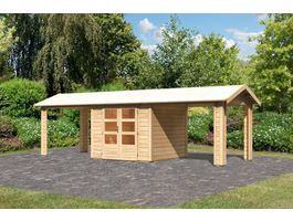Foto von Karibu 31456 Gartenhaus mit Anbaudach Theres 3