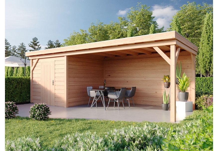 WoodAcademy Gartenhaus mit Terrasse Bristol 700x400 cm Foto von WoodAcademy Gartenhaus mit Terrasse Bristol 700x400 cm