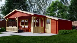 Interflex Blockhütte mit Terrasse 5x5+2 Z - gestrichen Foto von