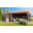 Foto von WoodAcademy Gartenhaus mit Terrasse Baron nero 700x300 cm