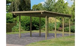 Karibu 62029 Eco Dubbele Houten Carport 2 - Geïmpregneerd Foto van Karibu 62029 Eco Dubbele Houten Carport 2 - Geïmpregneerd