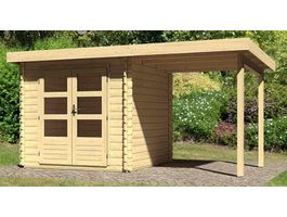 Foto van Karibu 73290 Bastrup 2 blokhut met overkapping