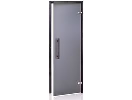 Foto von Hot Orange Saunatür Black 70x190 cm matt grau 8 mm Espe