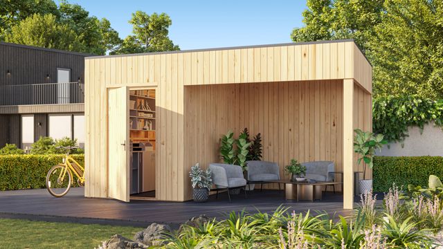 Grandiwood hölzernes Gartenhaus mit Überdachung