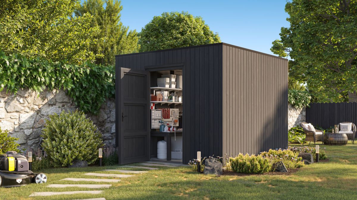 Grandiwood houten tuinhuis Kubix - zwart