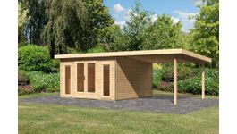 Karibu 31486 Radeburg 3 tuinhuis met overkapping Foto van Karibu 31486 Radeburg 3 tuinhuis met overkapping