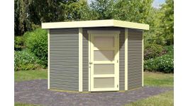 Karibu 73471 Schwandorf 5 tuinhuis - terragrijs Foto van Karibu 73471 Schwandorf 5 tuinhuis - terragrijs