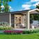 Karibu 31457 Gartenhaus mit Anbaudach Theres 3 - Terragrau