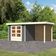 Karibu Askola 3.5 Tuinhuis met overkapping 240 cm - achterwand - terragrijs (9145)