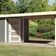 Karibu Schwandorf 3 Gartenhaus mit Anbaudach 280 cm - Terragrau (77743)
