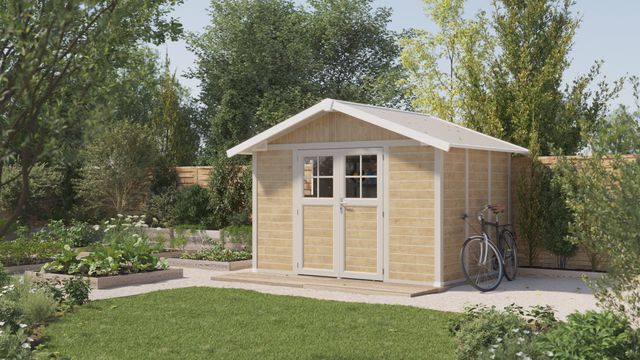 Grosfillex 22907681 DECO H7.5 kunststof tuinhuis Sherwood naturel