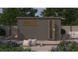 Foto van Karibu 124 Hytti 6 buitensauna - terragrijs