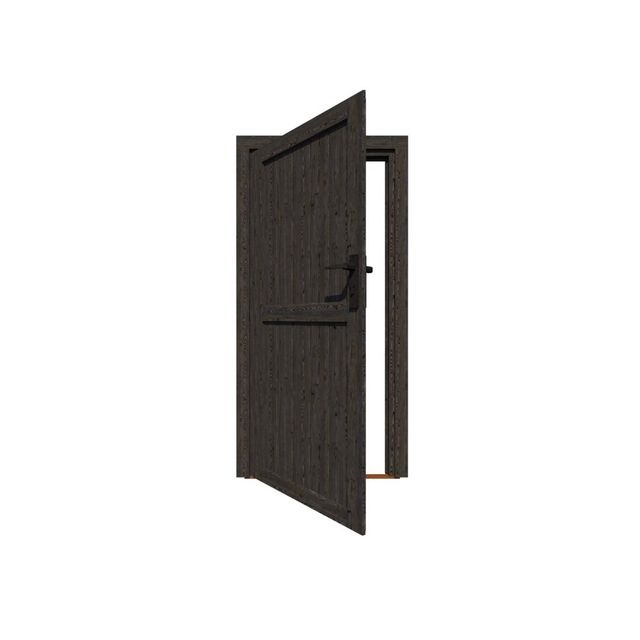 Woodacademy enkele deur dicht - zwart - linksdraaiend