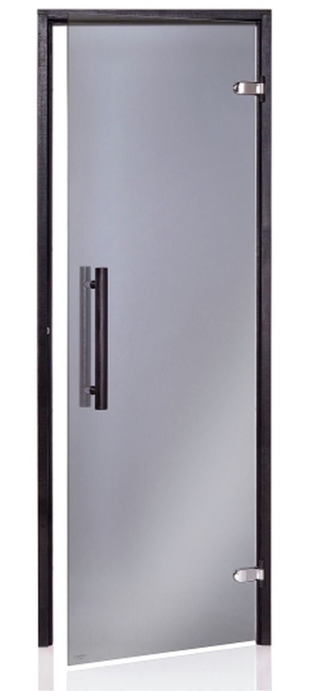 Hot Orange Saunatür Black 70x190 cm grau 8 mm Espe