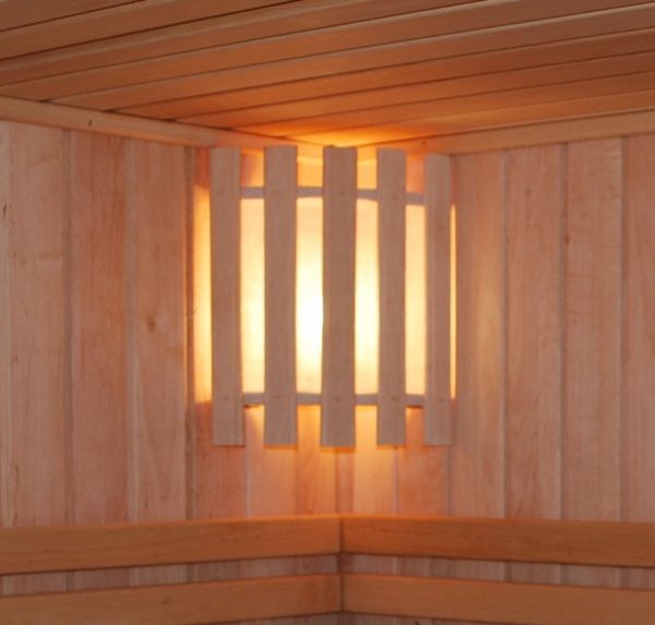 Foto van Azalp sauna lampscherm hoekmodel - elzen