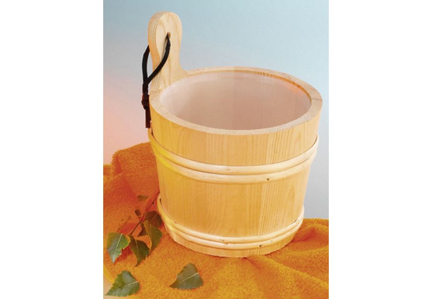 Hot Orange sauna emmer vurenhout - 2 liter Foto van Hot Orange sauna emmer vurenhout - 2 liter