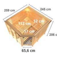 Foto van Karibu 39814 Marona hoeksauna binnen