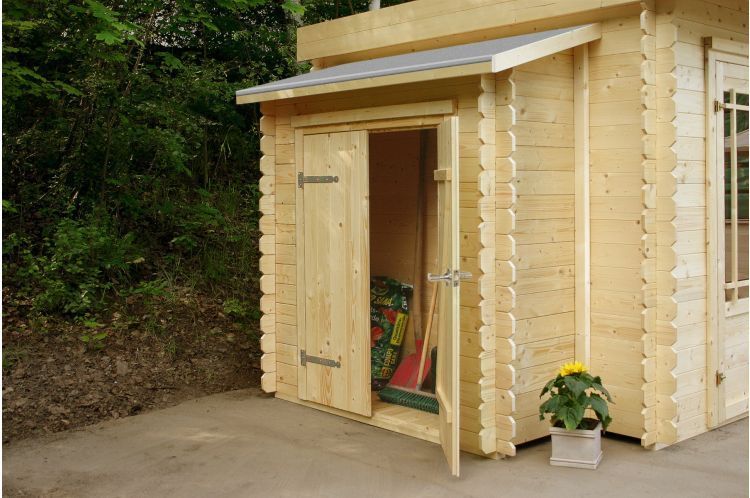 Foto van Solid aanbouwkast voor blokhut