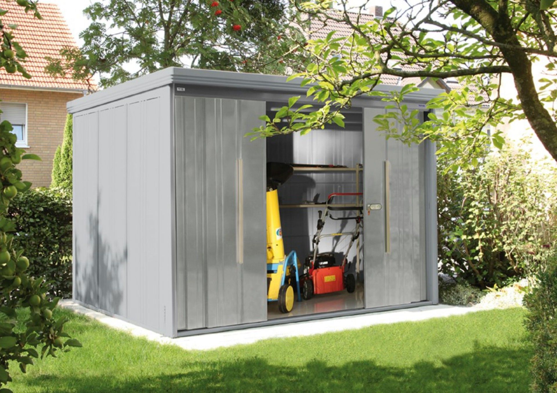 Foto der Wolff Premium Osaka Kunststoff Gartenhaus rauchgrau